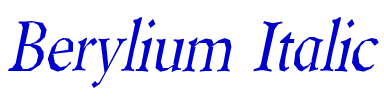 Berylium Italic police de caractère