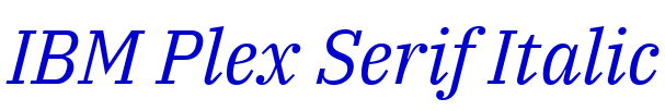 IBM Plex Serif Italic police de caractère