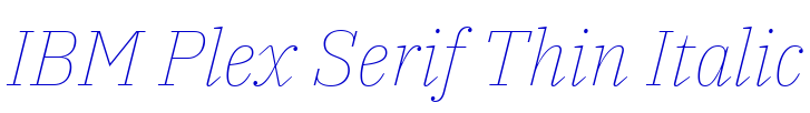 IBM Plex Serif Thin Italic police de caractère