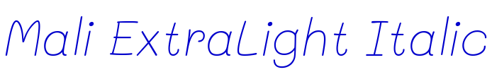 Mali ExtraLight Italic police de caractère