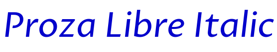 Proza Libre Italic police de caractère