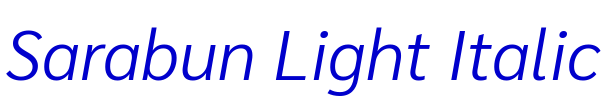 Sarabun Light Italic police de caractère