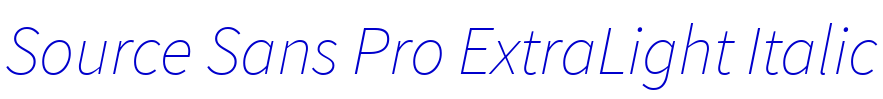 Source Sans Pro ExtraLight Italic police de caractère