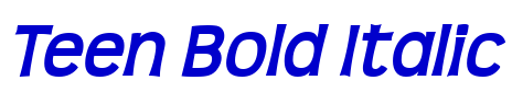 Teen Bold Italic police de caractère