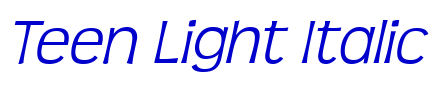 Teen Light Italic police de caractère