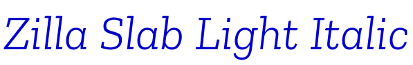 Zilla Slab Light Italic police de caractère